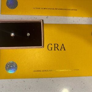 Lab Grown Silver Stud Earrings